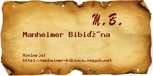 Manheimer Bibiána névjegykártya